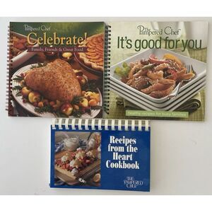 Pampered Chef Cookbooks Spiral Bound Classics Cookbooks Lot of 3